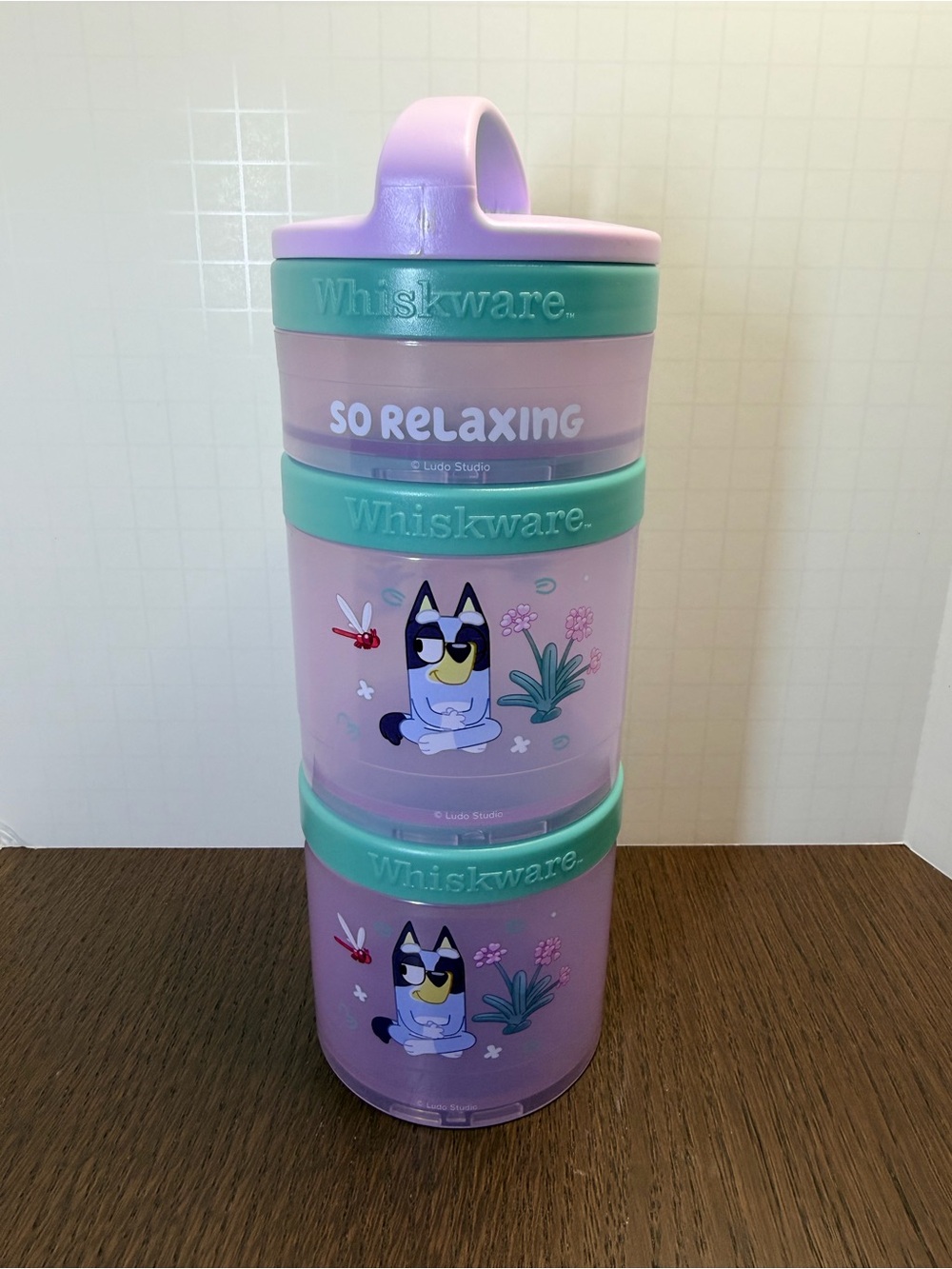 Whiskware Bluey Character Lavender & Mint Stackable Snack Containers